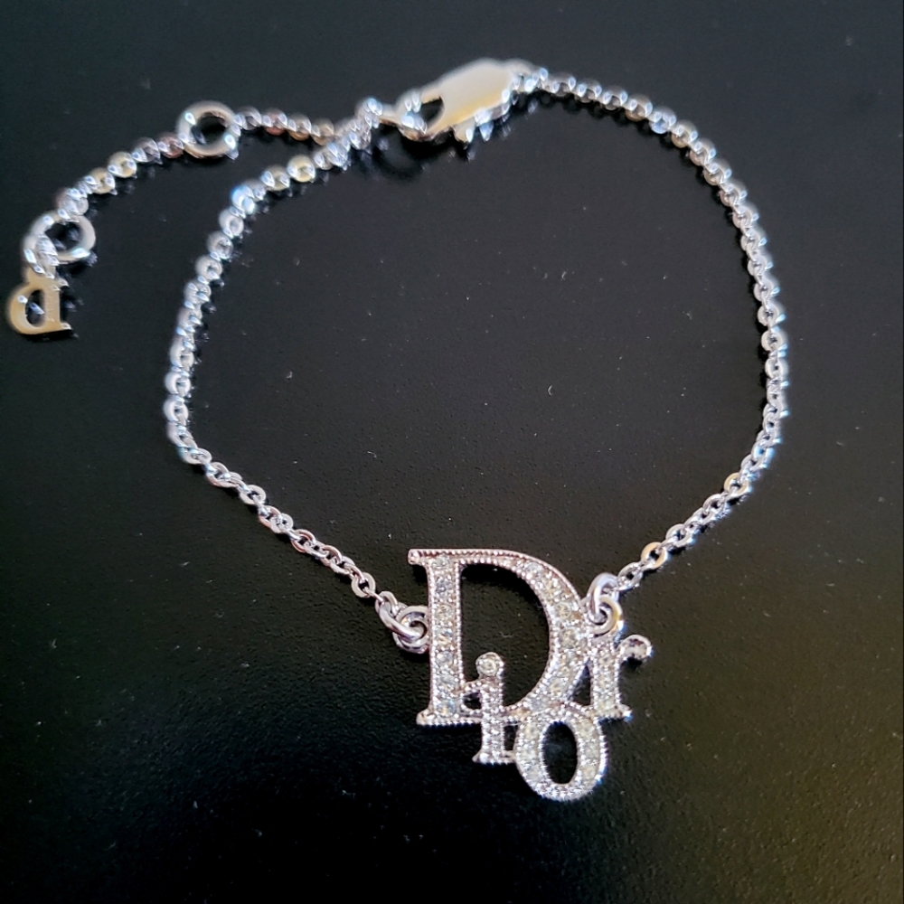 Vintage Dior Silver Logo Bracelet
